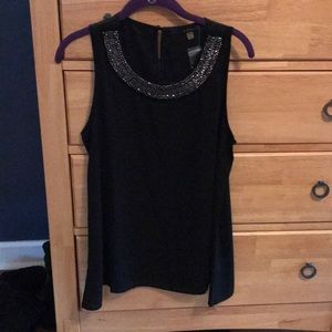 Black sleeveless top